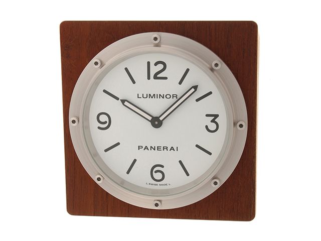 PANERAI パネライ テーブルクロック PAM00314/OP6676 置時計 ステンレススチール/ウッド ホワイト クオーツ 2148104105677 【200】【中古】