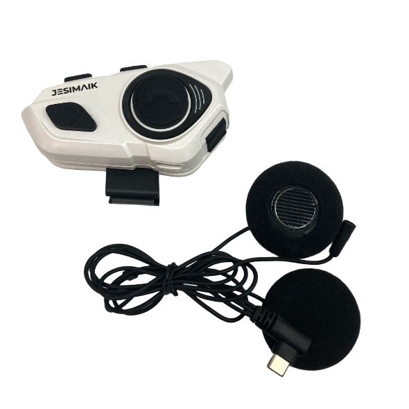 JESIMAIK R16Pro バイク用インカム ホワイト Bluetooth FMラジオ 6人 