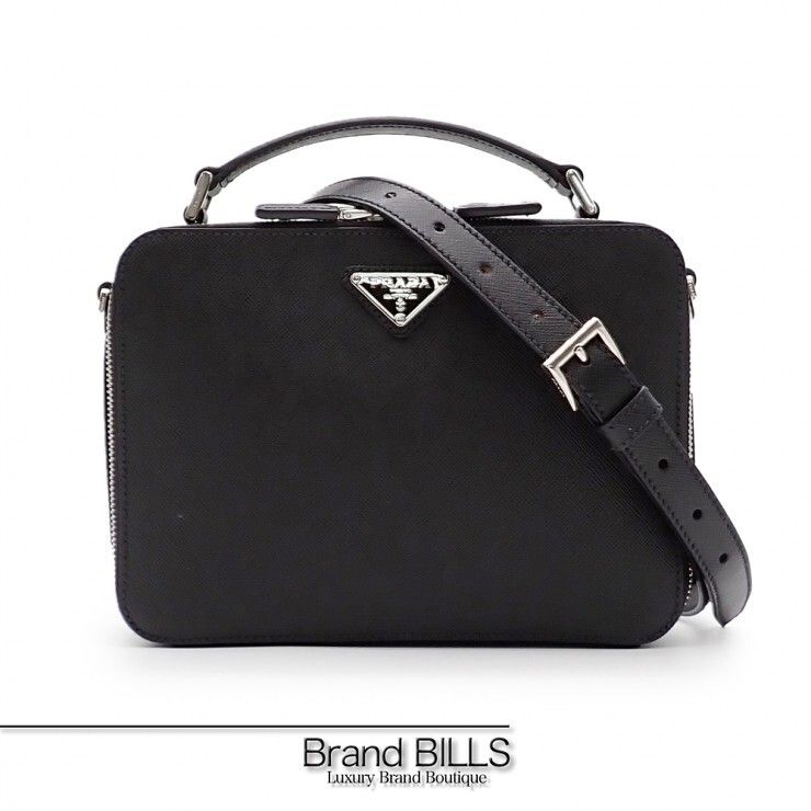 未使用品 PRADA プラダ ショルダーバッグ クロスボディバッグ 2way 2VH069 トライアングルロゴ サフィアーノ シルバー金具 メンズ