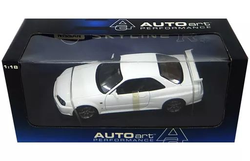 【中古】ミニカー 1/18 NISSAN SKYLINE R34 GTR 1999(ホワイト) 「PERFORMANCE」 [77303]
