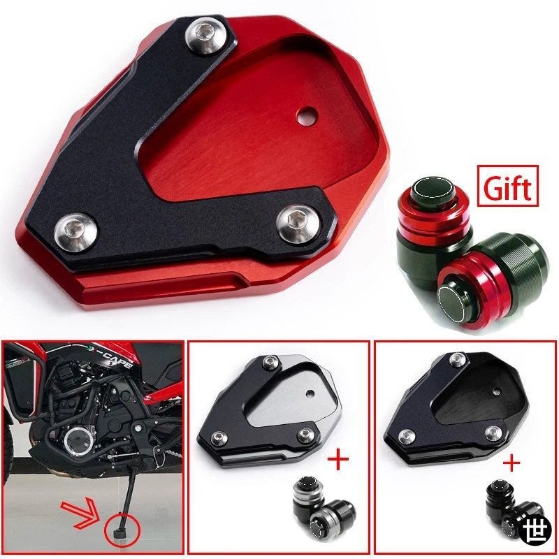オートバイサイドスタンド三脚スタンドパッド滑り止めアクセサリーMOTO MORINI XCAPE 650 X-CAPE 650 650X 2022 2023用