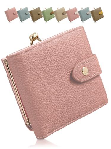Annekor がま口 財布 本革 【うれしい時短設計】 レディース ミニ財布 二つ折り財布 女性 小銭入れ 小さい 軽量 スキミング防止 RFID プレゼント 人気 [アンコール] (スモーキーピンク／単色)t