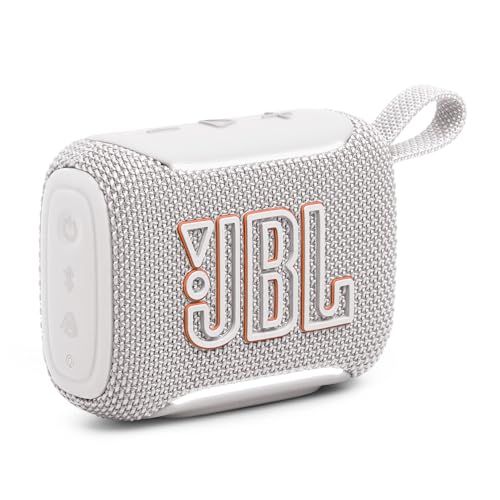 JBL GO5 Bluetoothスピーカー USB C充電/IP68防塵防水/ロスレス再生/アンビエントエッジライト/AirTouch/ステレオペアリング/小型/アプリ対応/Auracast対応/パッシブラジエーター搭載/ポータブル/ホワイト JBLGO5t