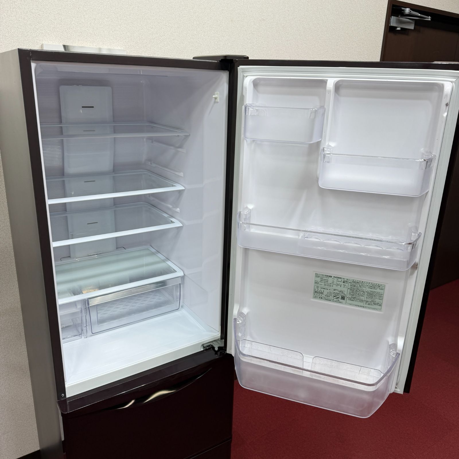 東京23区送料無料 超美品2017年製日立3ドア冷蔵庫 315L製氷機有 分解
