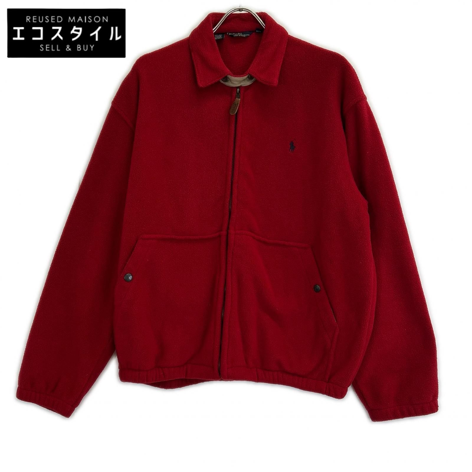 POLO RALPH LAUREN　ポロ ラルフローレン　90S レッド フリース スイングトップ　M