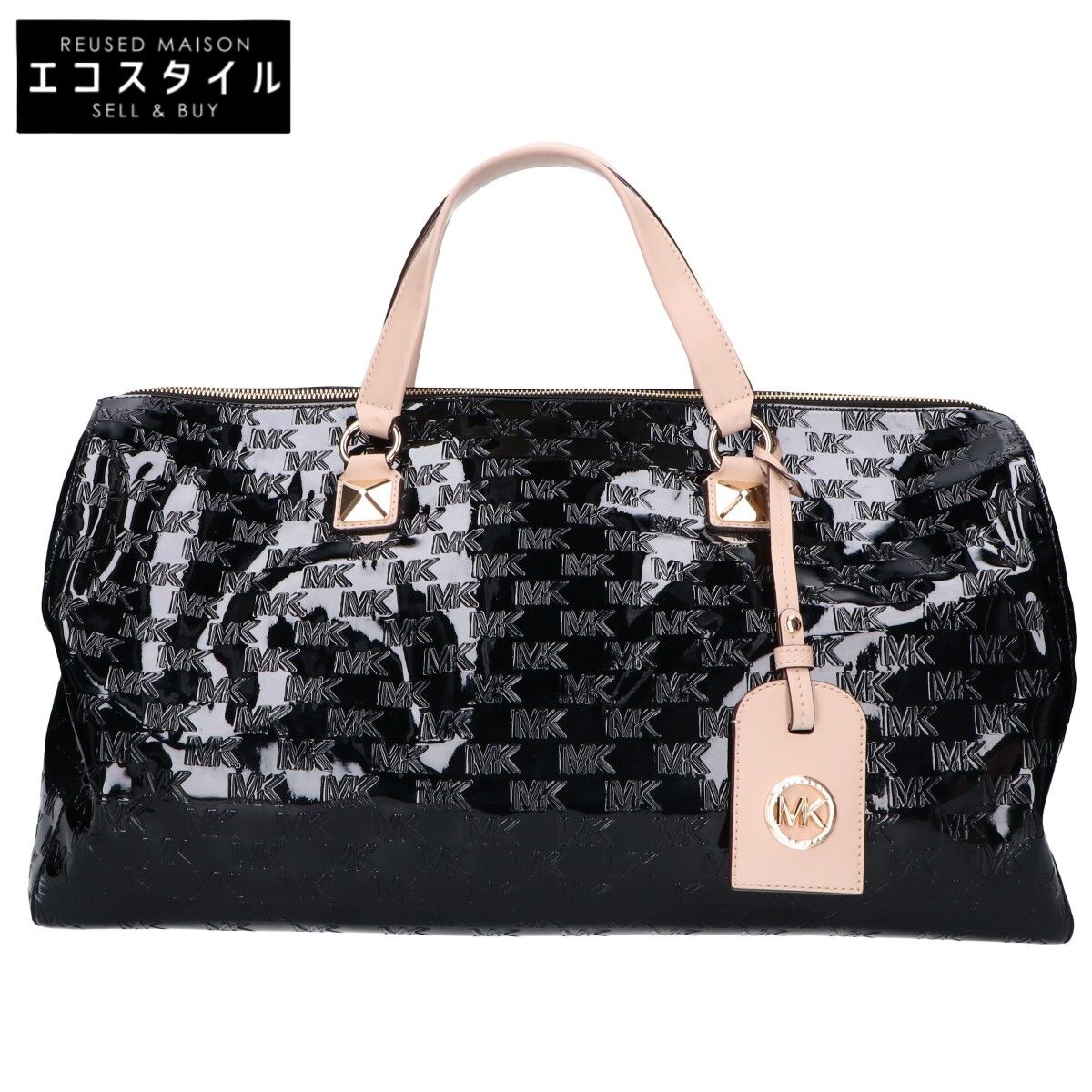 MICHAEL KORS　マイケルコース　グレイソン エンボスロゴ パテント サッチェル エクストララージ