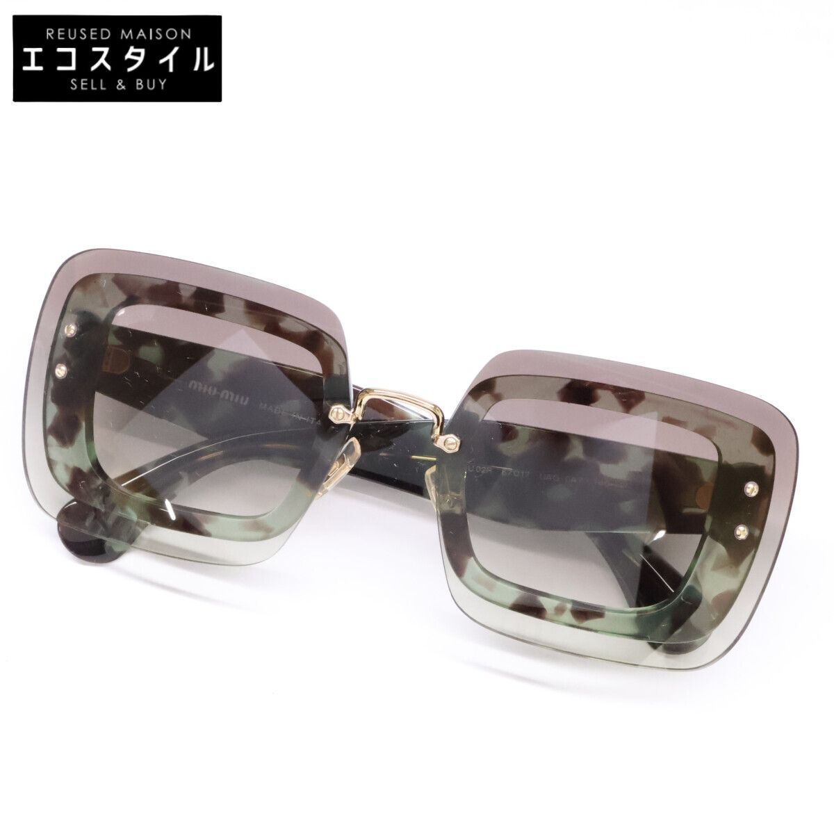 MIUMIU　ミュウミュウ　SMU02R UAG-0A7 オーバーサイズ リバースレンズ スクエア　67□17 140 16,418円