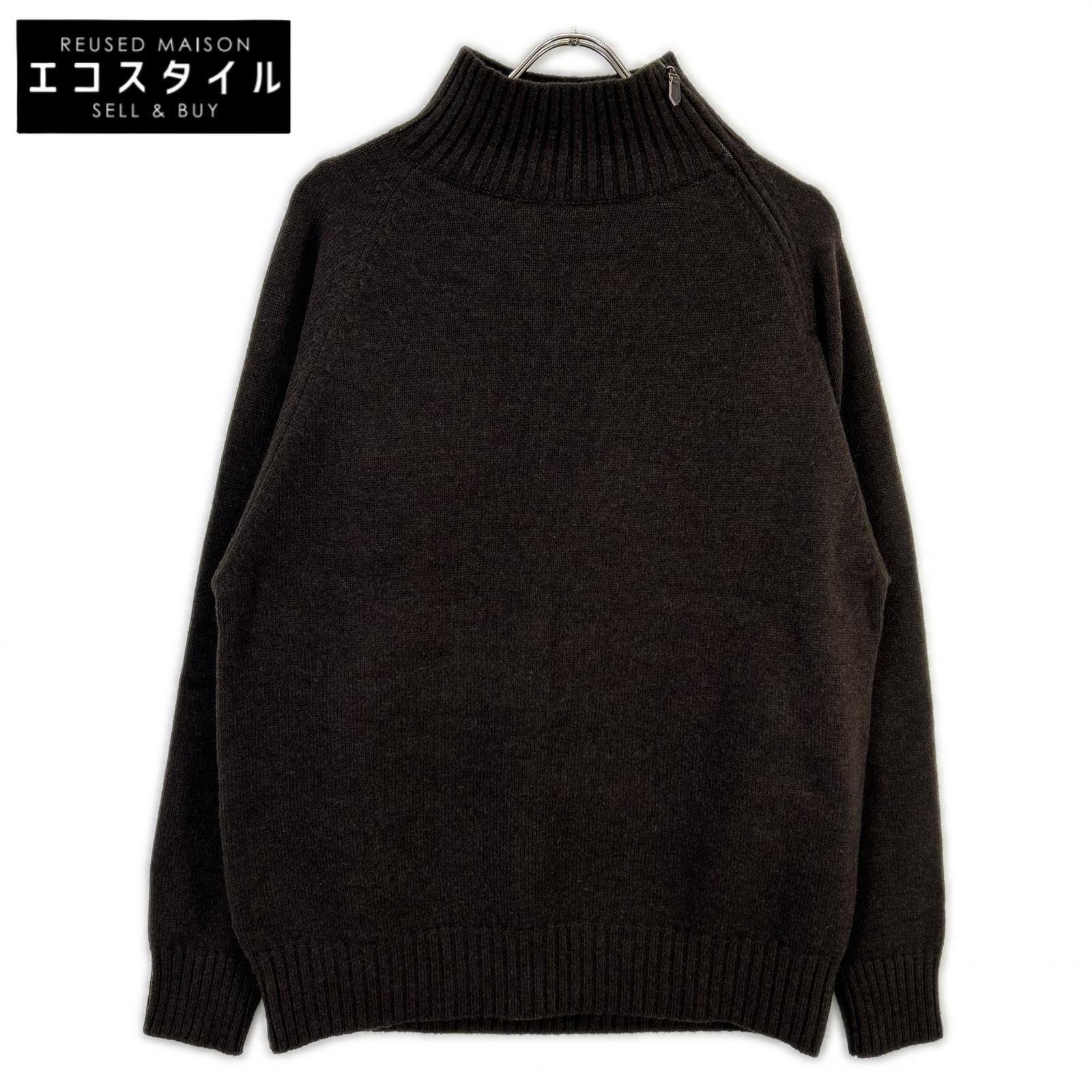 PORT BY ARK　ポートバイアーク　PO18-KN01 ブラウン Half Zip Knit ハーフジップニット　1
