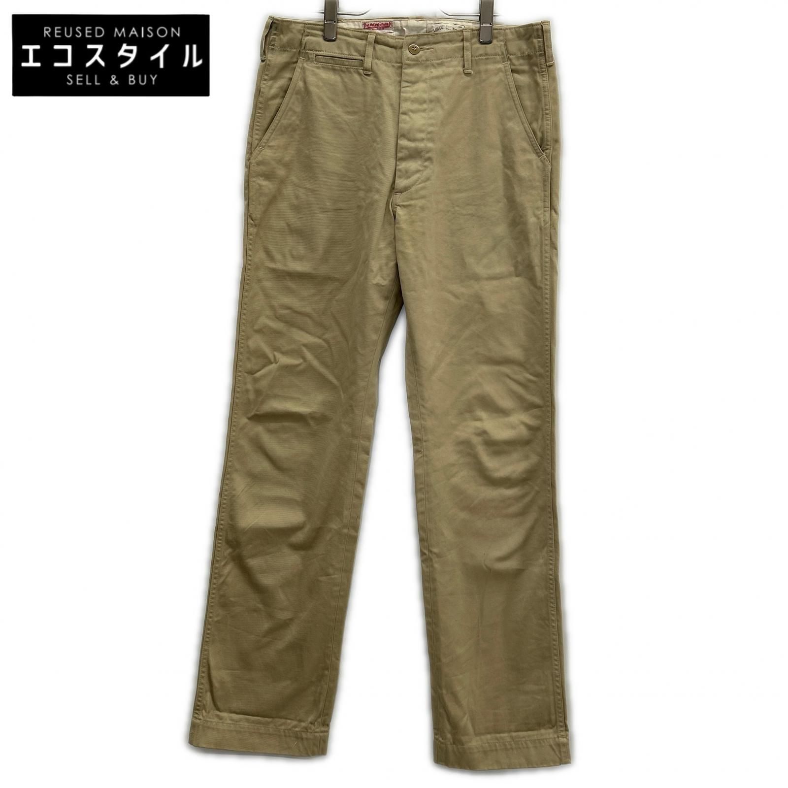 TOYS McCOY PRODUCT　トイズマッコイプロダクト　TMP2504 V. HILTS TROUSERS STEVE McQUEEN GREAT ESCAPE/大脱走 ベージュ ボタンフライ ミリタリーチノトラウザーパンツ　W34