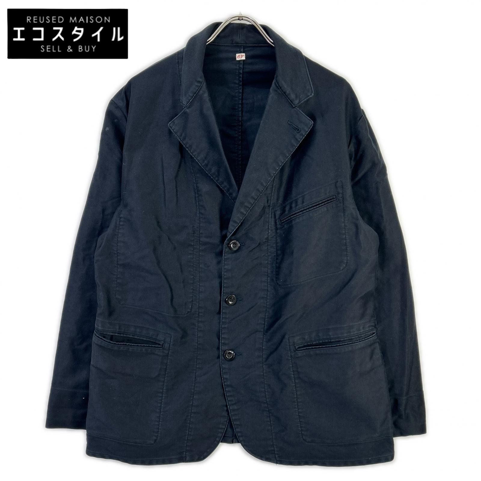 OUTIL　ウティ　OV-T031 VESTE ETAIN ネイビー メタルボタン オリジナルモールスキンワークジャケット　3