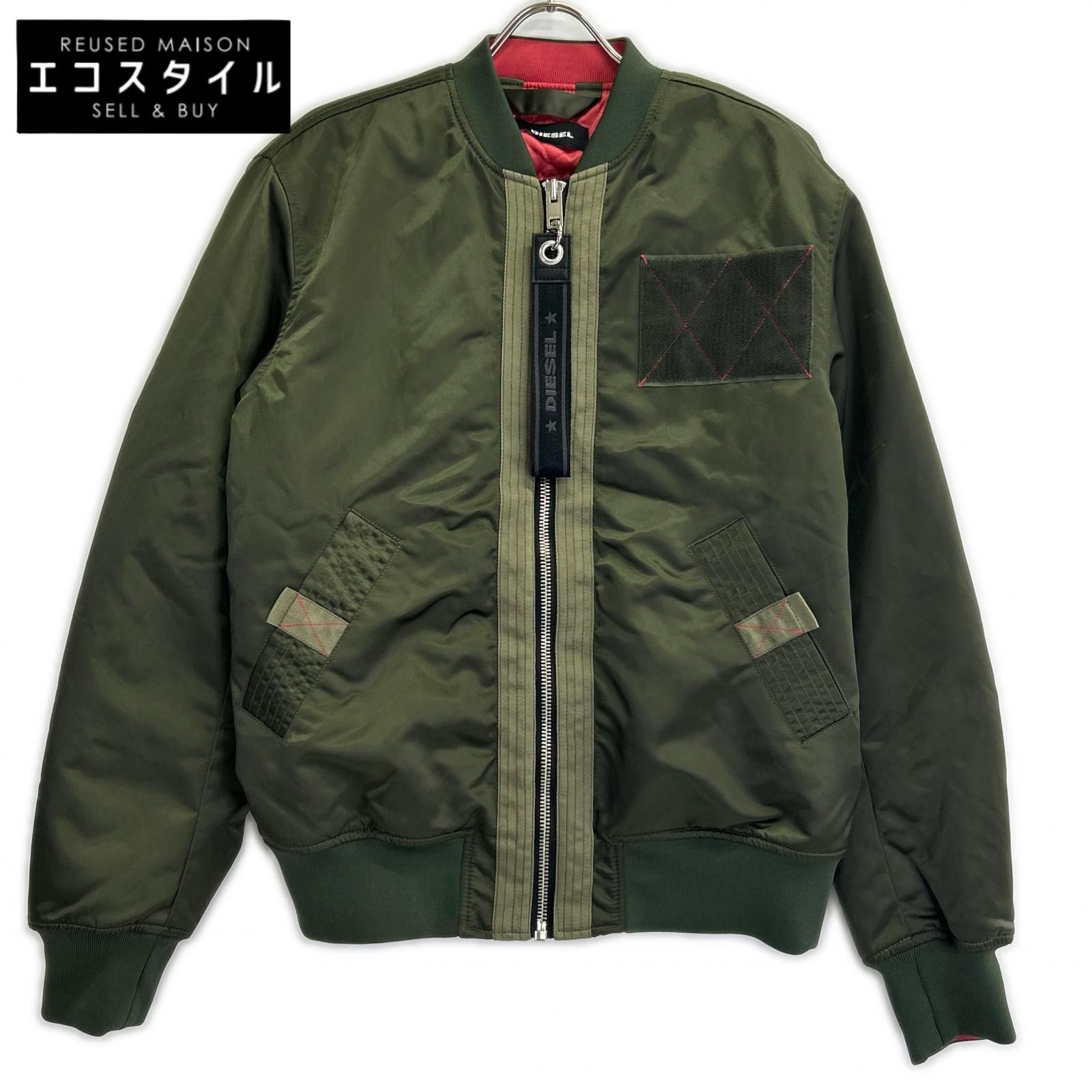 DIESEL　ディーゼル　18SS カーキ ナイロン MA-1 ジャケット　L