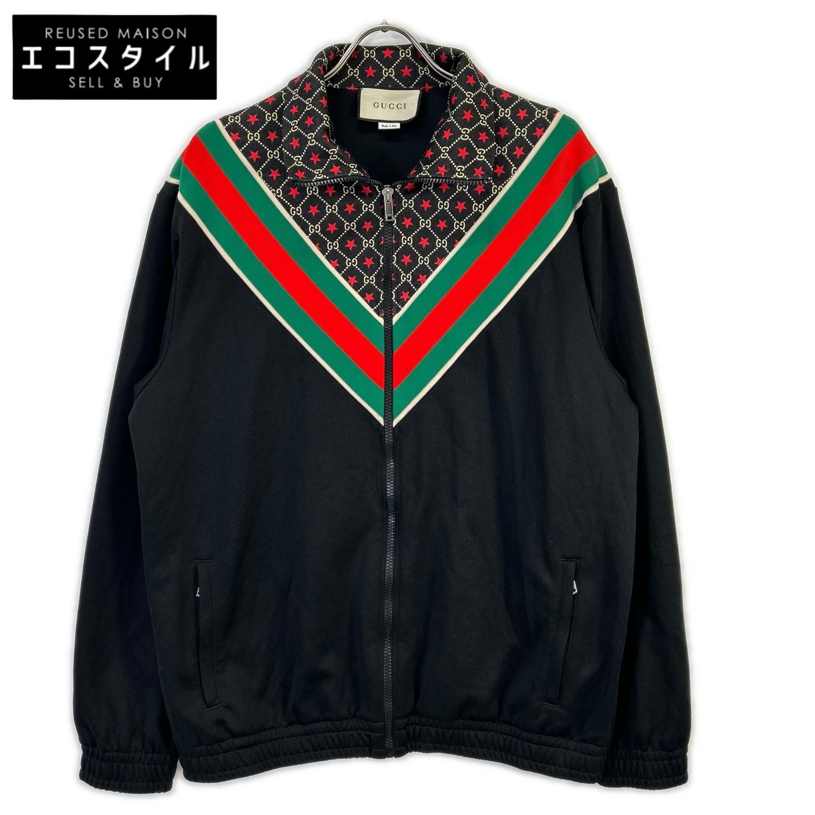 GUCCI　グッチ　575734 ブラック GGスター ポリエステル トラックジャケット　M