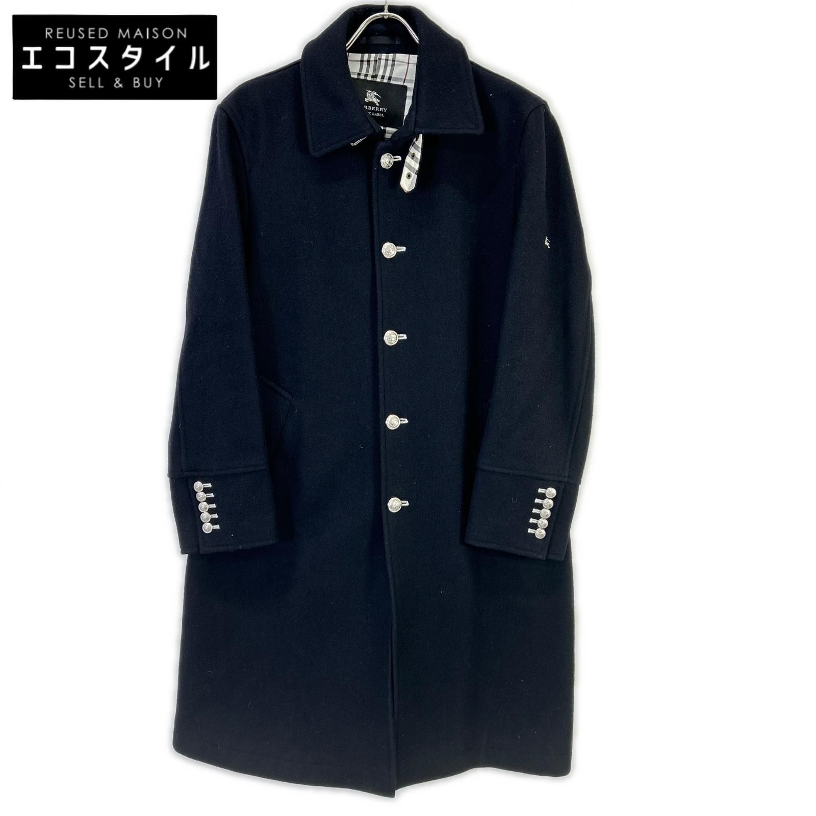 BURBERRY BLACK LABEL　バーバリーブラックレーベル　BMC73-104-29 ブラック 銀ボタンウールコート　M 24,339円