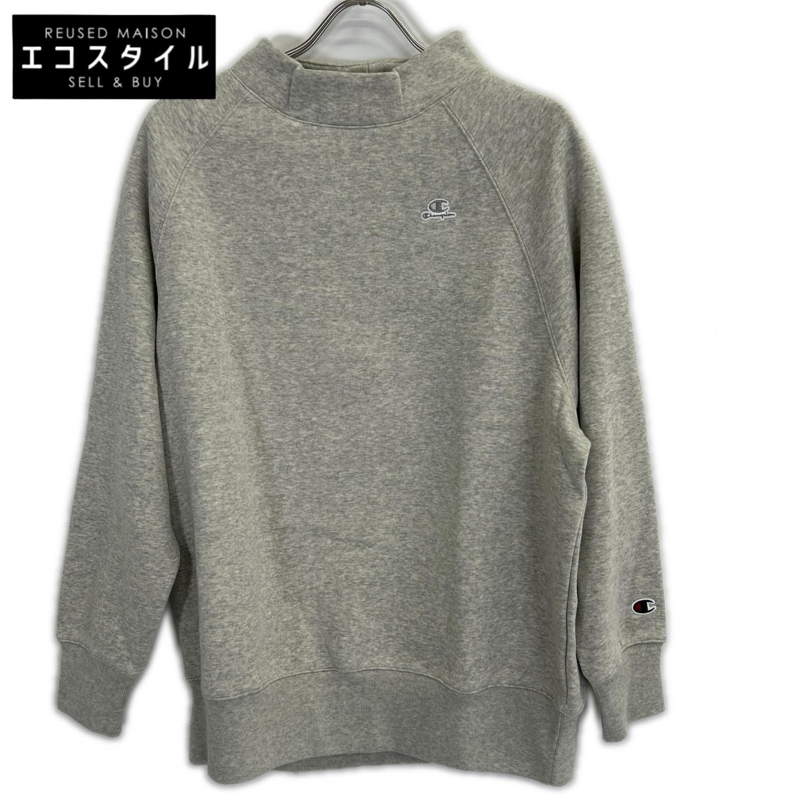 Champion　チャンピオン　115484 グレー ワンポイントロゴ モックネック スウェット　S