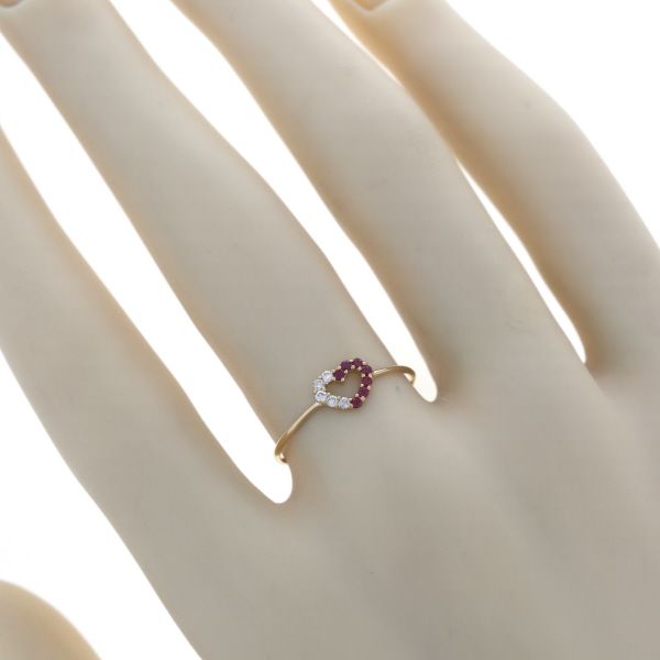 K18YG イエローゴールド リング ルビー 0.04ct ダイヤモンド 0.06ct