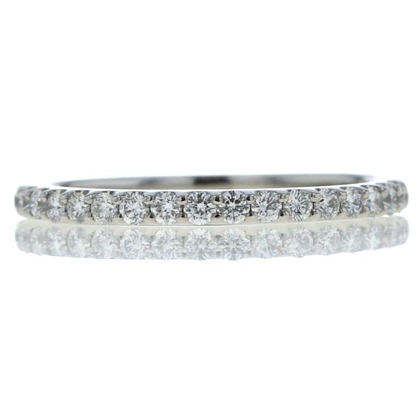 MJC 三菱マテリアル Pt900 プラチナ リング ダイヤモンド 0.28ct ハーフエタニティ 一文字 シンプル 指輪 12号【新品仕上済】【zz】【中古】