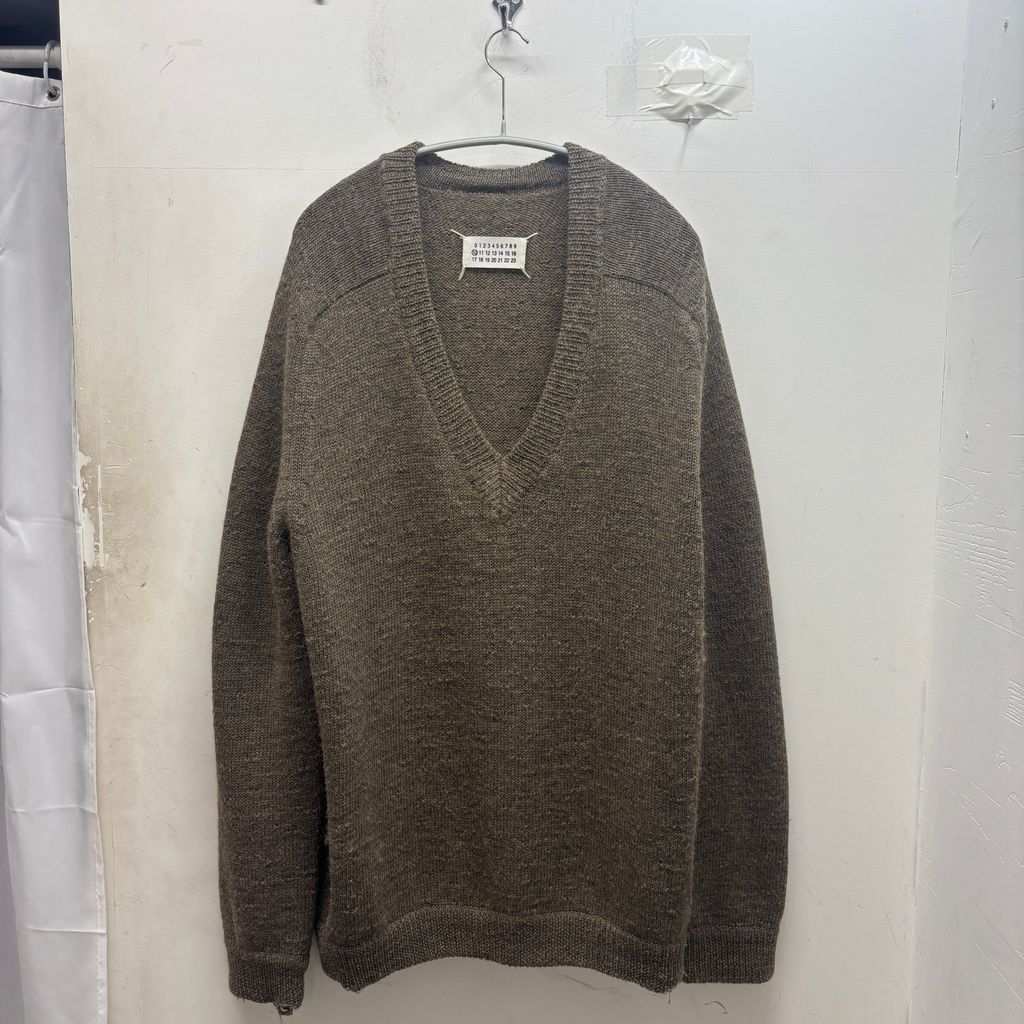 Martin Margiela マルタンマルジェラ ここのえ期 02SS-04AW V-neck Knit 7771603 ブラウン【中目黒B05】