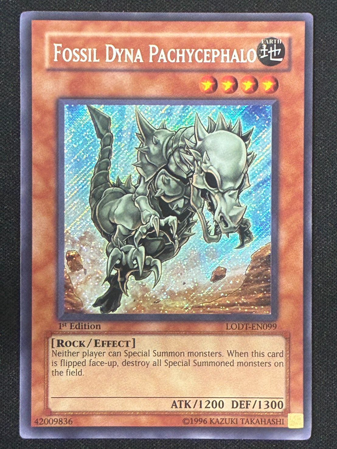 【遊戯王】フォッシルダイナ パキケファロ　Fossil Dyna Pachycephalo　シークレット　1st Edition