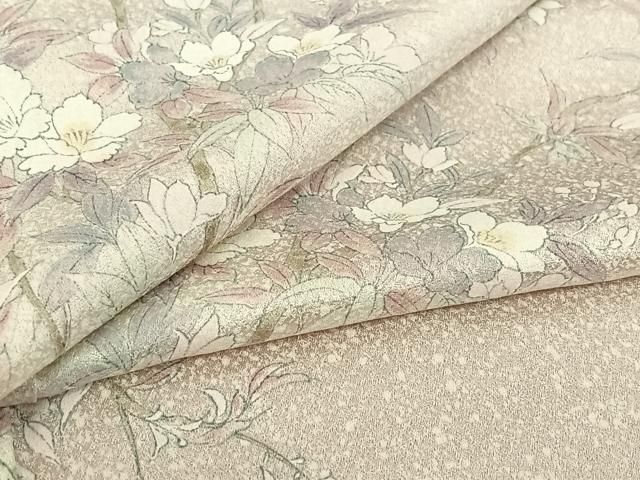 平和屋着物▽上質な小紋　単衣　手描き　枝花文　正絹　逸品　AABH9870jh 20,878円