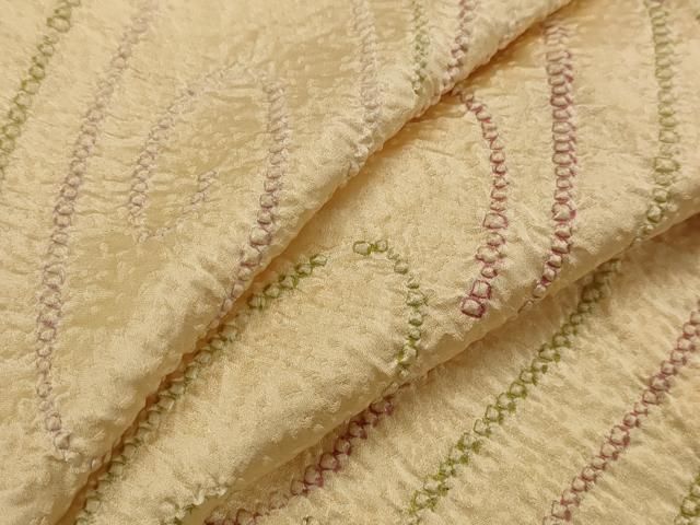 平和屋着物▽上質な小紋　単衣　絞り　流水文　正絹　逸品　AABI0147st