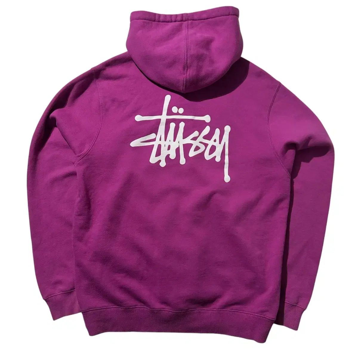 M-L STUSSY ステューシー ストックロゴ ジップアップパーカー
