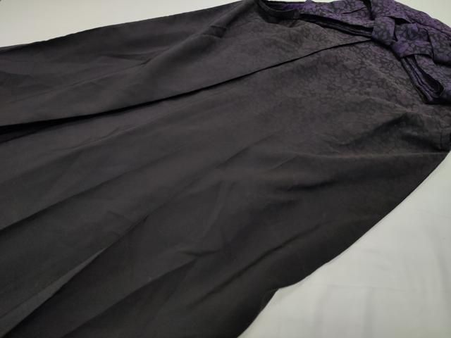 平和屋着物●女性　行灯袴　薔薇　暈し染め　黒地　洗える着物　CABD9485gh