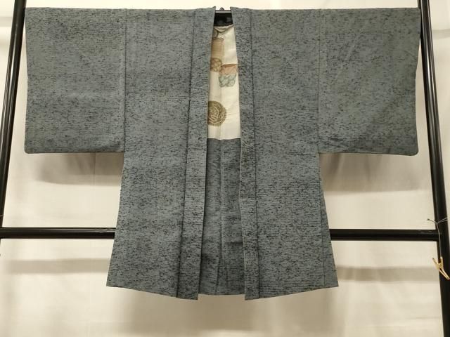 平和屋着物＃男性　長羽織　紬地　霞色　正絹　逸品　CABF9111in