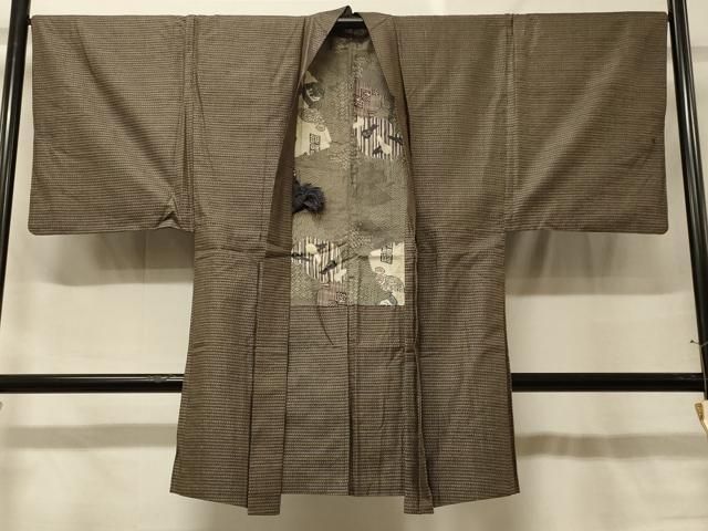 平和屋着物＃男性　本場大島紬　長羽織　絣文様　正絹　逸品　CABF9113in