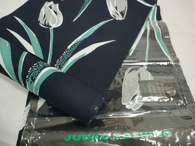 平和屋着物＊夏物　ファッションデザイナー　コシノジュンコ　浴衣　反物　着尺　チューリップ　綿　逸品　未使用　DABD8047zzz