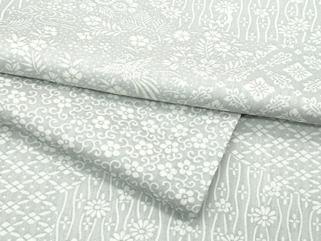 平和屋着物▽上質な小紋　単衣　切嵌鳳凰吉祥花文　正絹　逸品　CABF4725rv