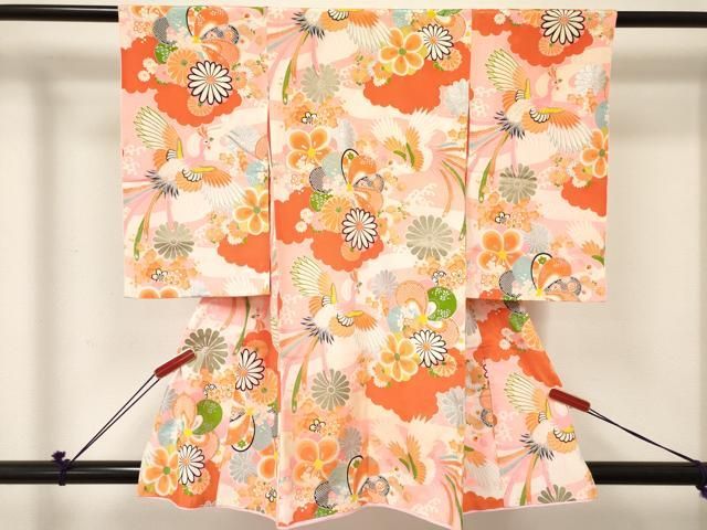 平和屋着物[]お宮参り　女の子　祝着　産着　初着　のしめ　鳳凰花文　銀彩　逸品　DABE7129ma 15,600円