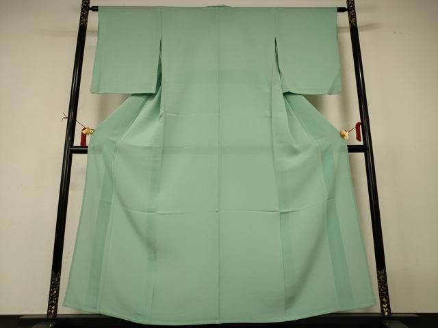 平和屋着物＊夏物　本加賀友禅作家　成竹登茂男監修　色無地　絽縮緬　薄萌葱色　正絹　逸品　AABJ2459jd