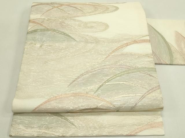 平和屋着物*夏物 九寸名古屋帯 露芝文 金糸 正絹 逸品 CABH5708rv
