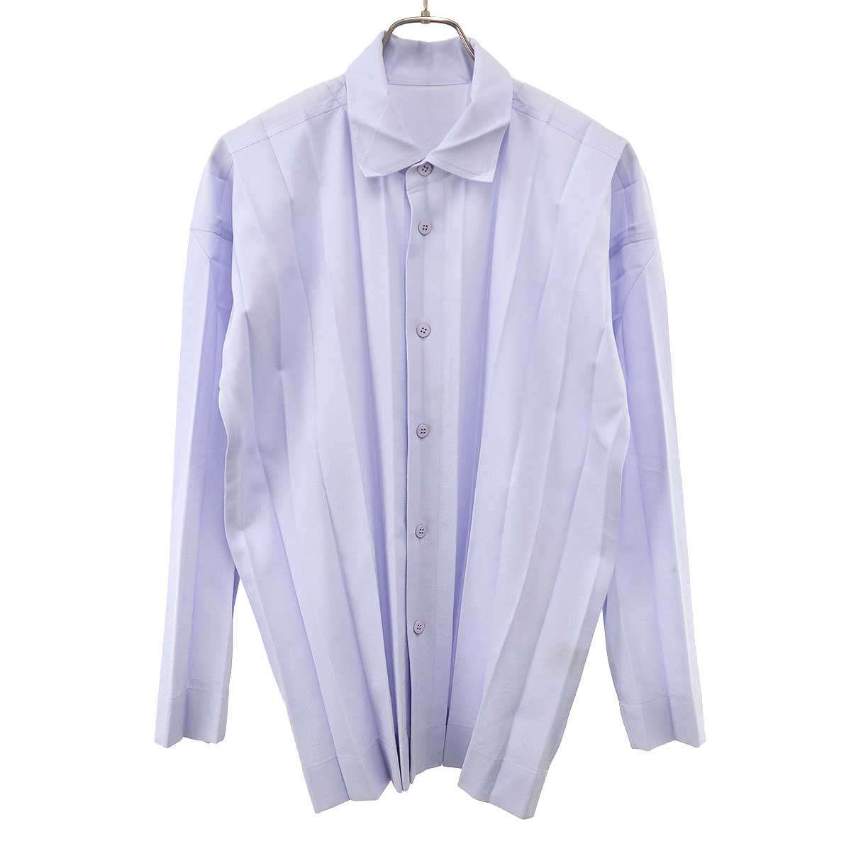 HOMME PLISSE ISSEY MIYAKE オム プリッセ イッセイ ミヤケ 26SS EDGE ENSEMBLE プリーツレギュラーカラーシャツ HP61-FJ176 ブルー 2