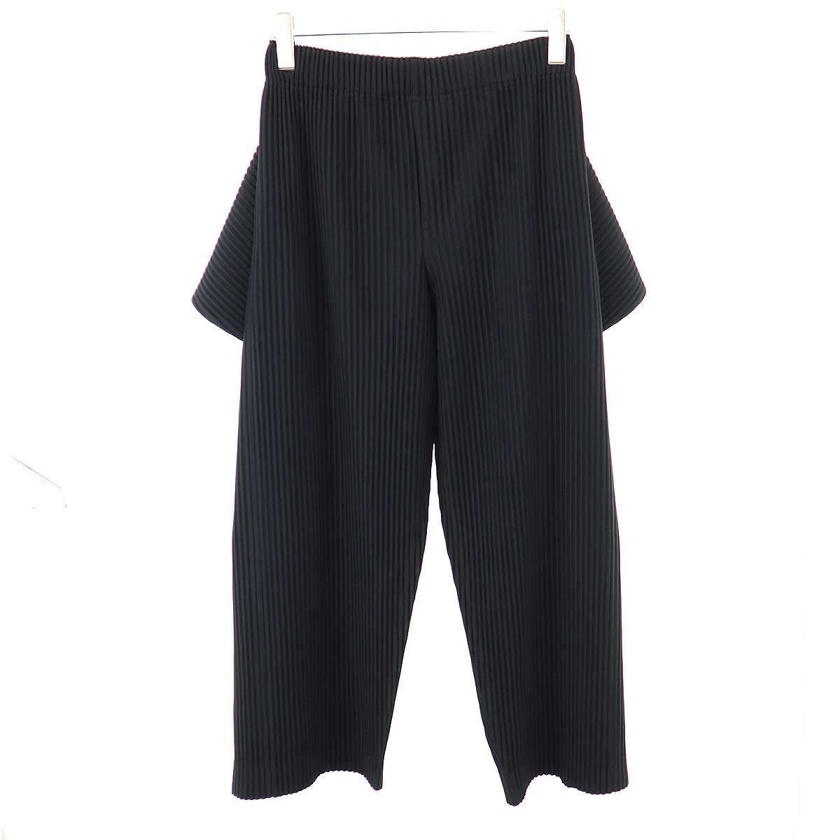 HOMME PLISSE ISSEY MIYAKE オム プリッセ イッセイ ミヤケ 26SS COVER AND FOLD プリーツデザインパンツ HP61-JF202 ブラック 1