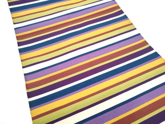 平和屋着物●爪掻き本綴れ　八寸名古屋帯　横段文　正絹　逸品　CABH5109hy