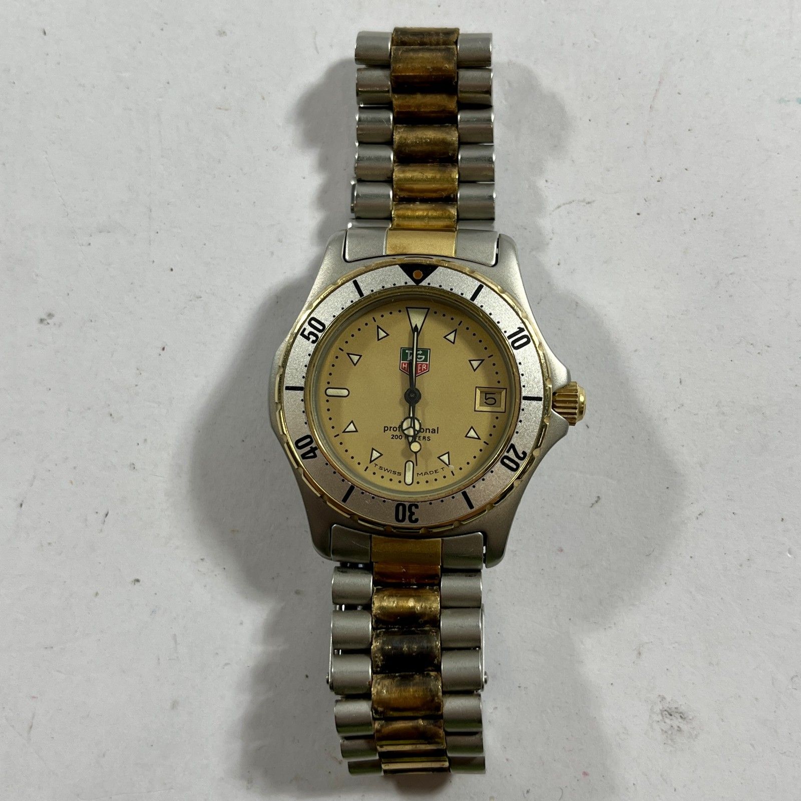 ★ ヴィンテージ TAG Heuer タグホイヤー 腕時計 974.013F Professional 200 Meters プロフェッショナル200m メンズ 電池切れ ジャンク品
