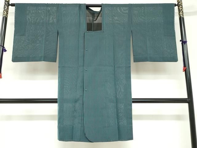 平和屋着物▽道行コート　スリーシーズン　春夏秋　塵除け　風通紗　縞　正絹　逸品　DABF1863ud