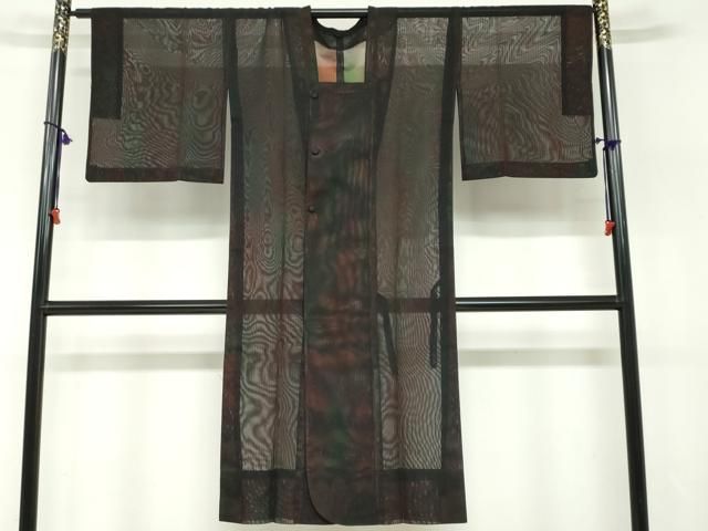 平和屋着物▽道行コート　スリーシーズン　春夏秋　塵除け　二重紗　縞　正絹　逸品　DABF1867ud 14,820円