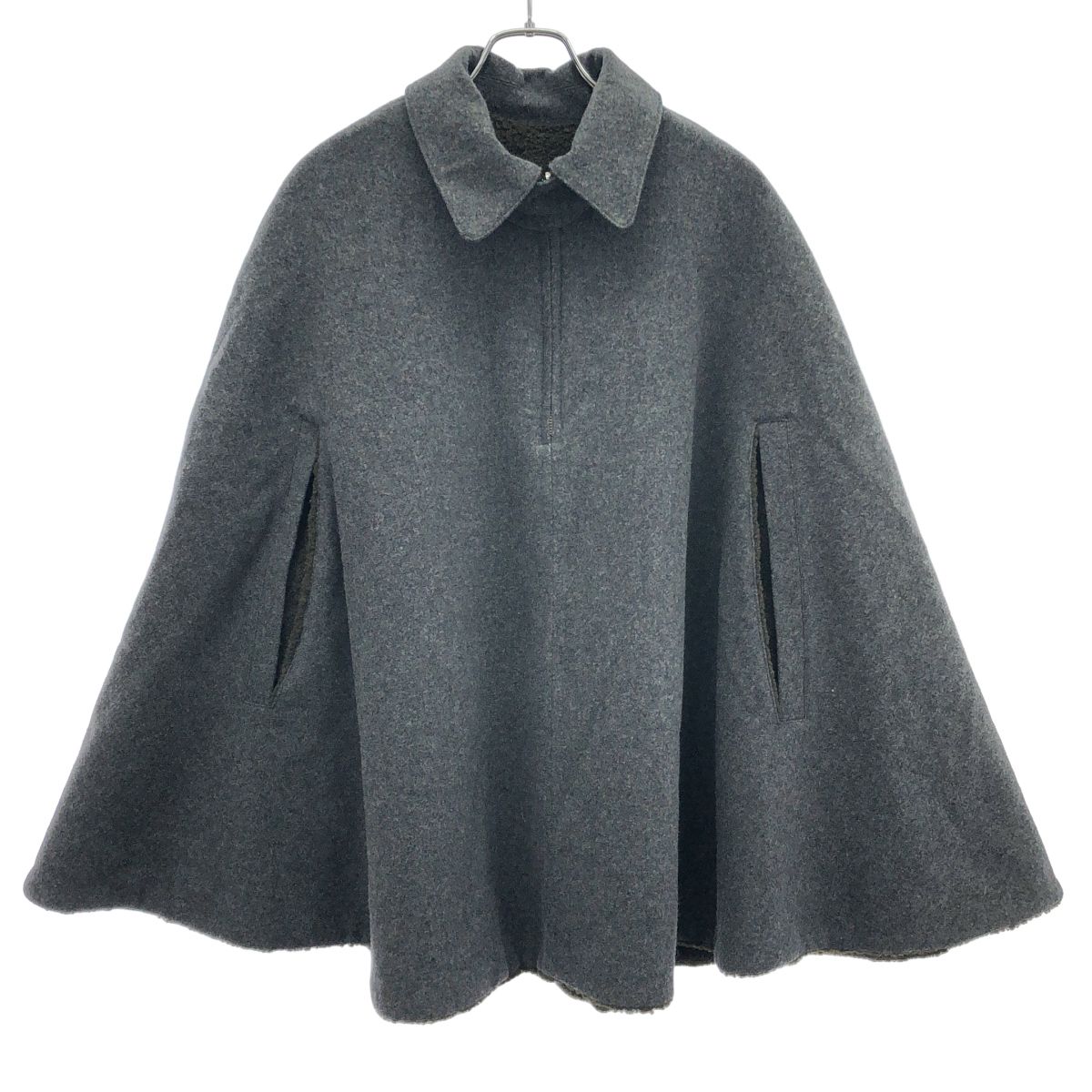 CLANE リバーシブルボアケープコート 美品 CLANE クラネ REVERSIBLE BOA MILITARY CAPE COAT リバーシブルケープ