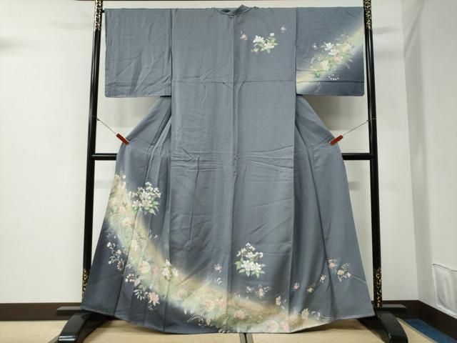 平和屋着物●訪問着　駒刺繍　更紗花唐草文　暈し染め　金彩　さが美扱い　正絹　逸品　未使用　CABG1092yc