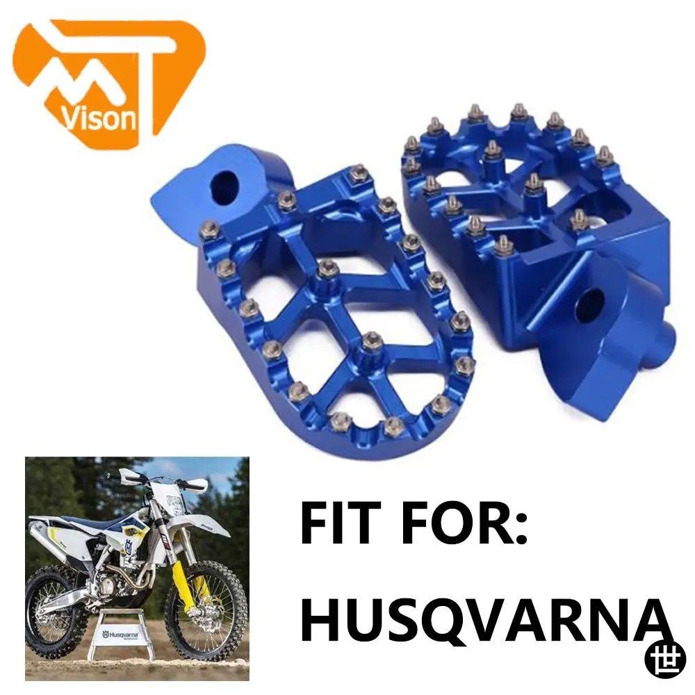 オートバイビレットMXワイドフットペグペダルレストフットペグハスクバーナWR SMR TC TE TXC 360 400 449 450 510 511 570 610 TC450用