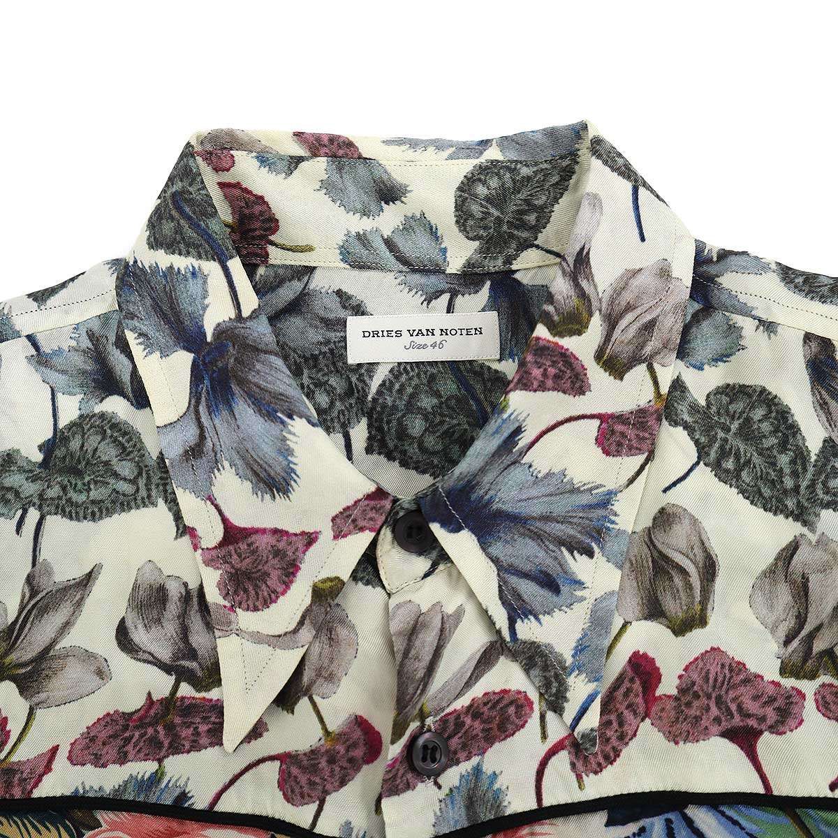 Dries van noten ドリス　フラワープリントハイネックシャツ　34 DRIES VAN NOTEN ドリスヴァンノッテン 14SS フラワープリント