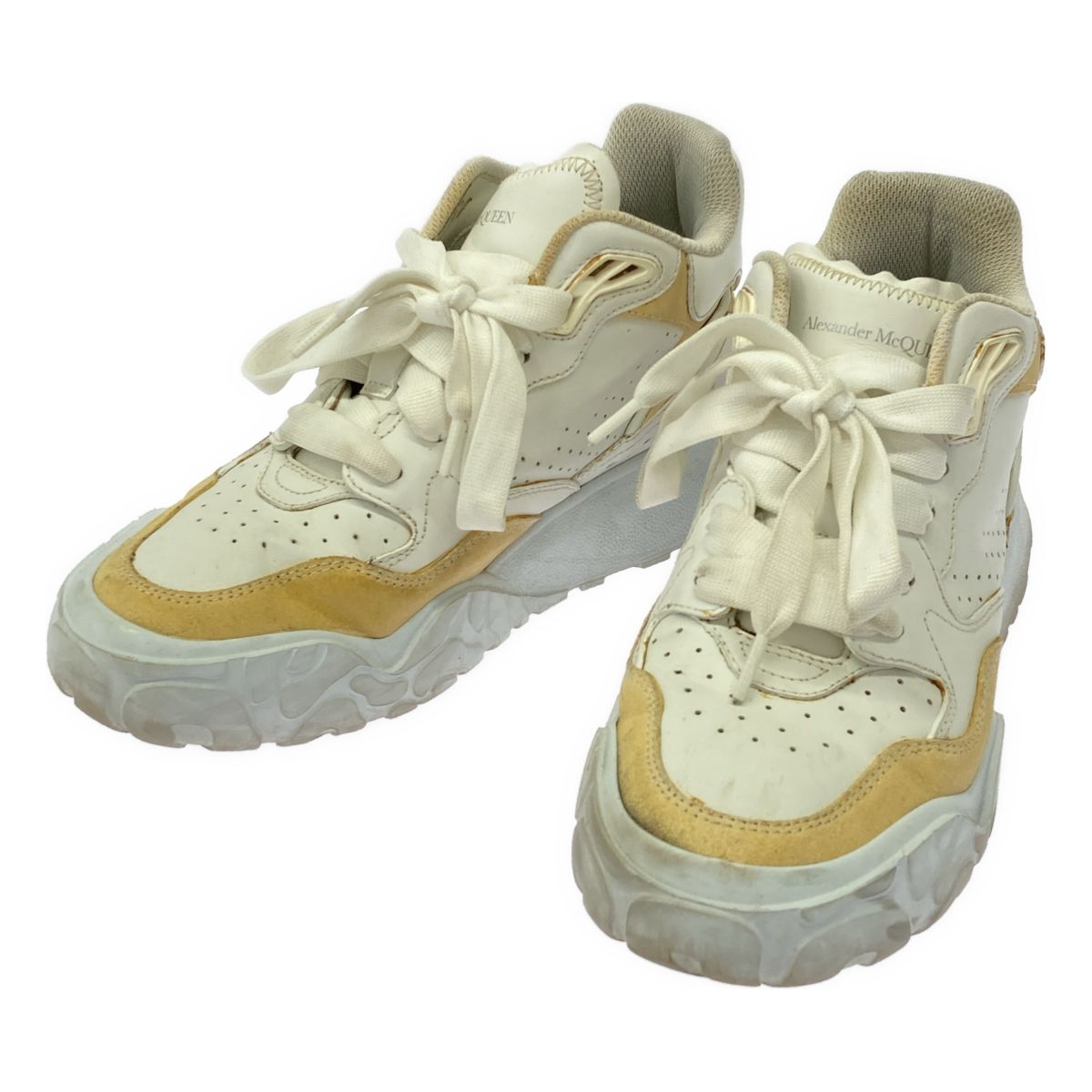 ALEXANDER McQUEEN アレキサンダーマックイーン COURT TRAINER コートトレーナースニーカー 708082 ホワイト 36