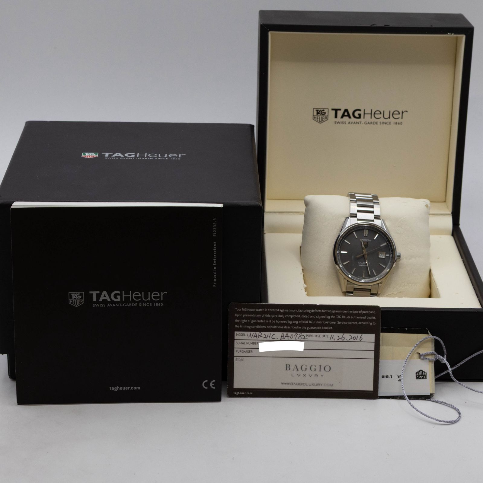 箱・保証書付き】 タグホイヤー TAG HEUER カレラ WAR211C.BA0782 TAG 