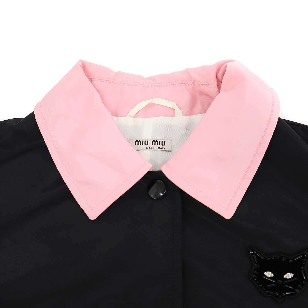 miu miu ミュウミュウ 19SS キャットワッペンサテンスタジャン ML545 