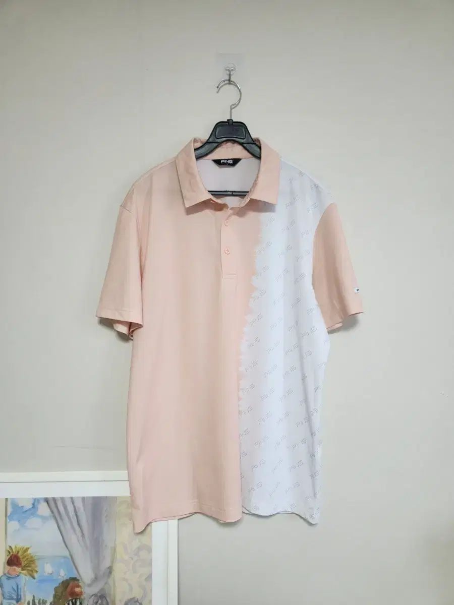 PING ゴルフ 半々 バイカラー 半袖 ポロTシャツ