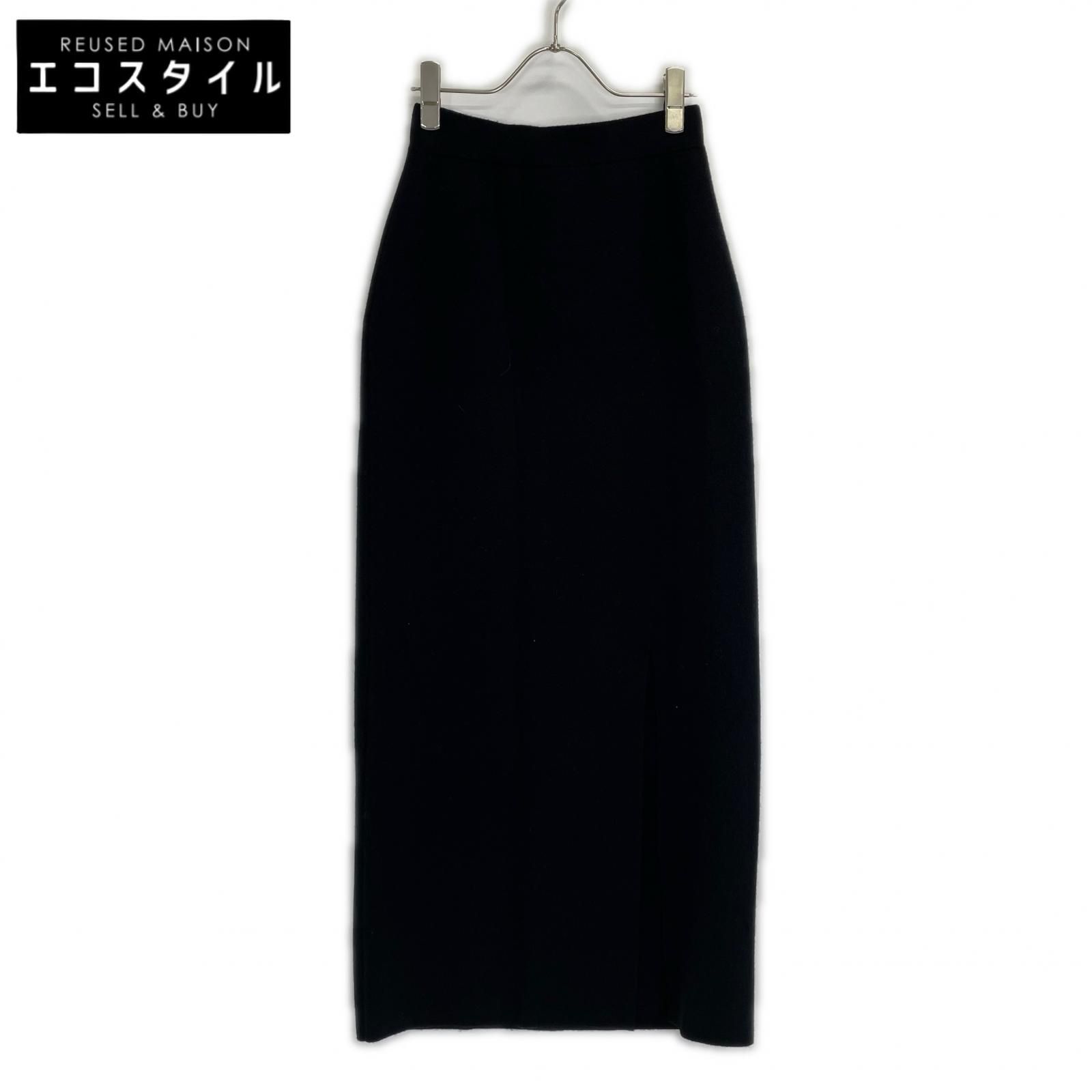 MYLAN　マイラン　MY22AW-KR023 ブラック Cashmere Wool Knit Slit Long Skirt カシミヤウール ニットスリットロングスカート　F