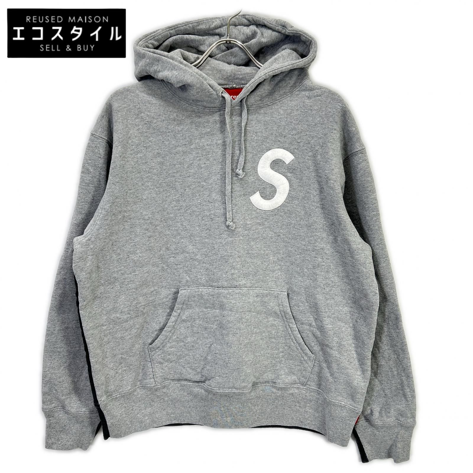 Supreme　シュプリーム　21AW グレー S Logo Split Hooded Sweatshirt　S
