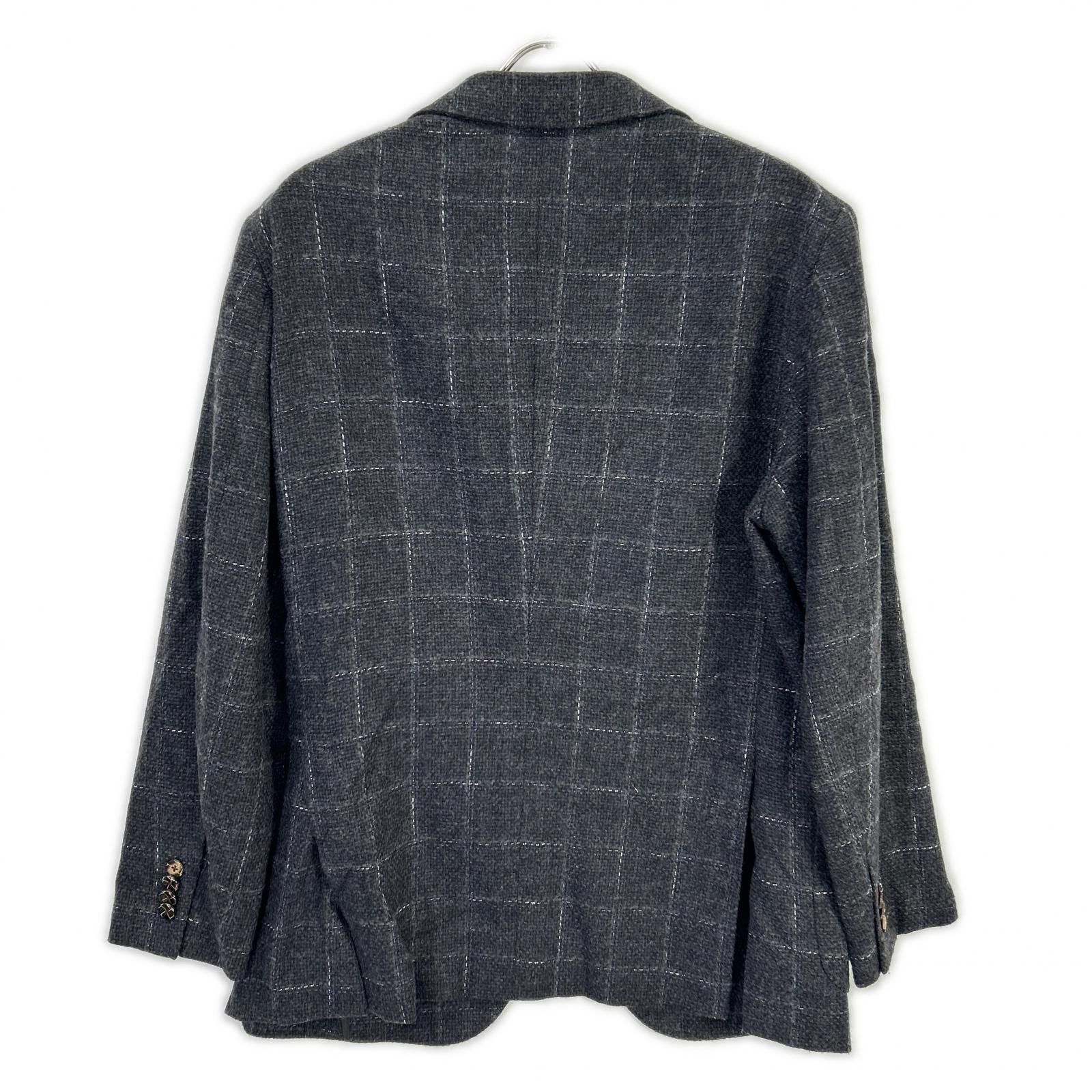 Belvest ベルベスト G10647 グレー ウールコットン チェック JACKET IN